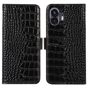 Nothing Phone (2) Crocodile Series Wallet Leren Hoesje met RFID