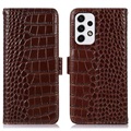 Crocodile Series Samsung Galaxy A33 5G Wallet Leren Hoesje met RFID