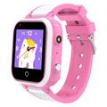 DH9S Slim Horloge voor Kinderen met GPS & SOS - 4G Videogesprek & Camera, Deense, Noorse, Zweedse, Finse Talen - Roze