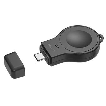 Deltaco AWC-102 Mini Draadloze Oplader voor Apple Watch - USB-C - Zwart