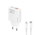 Dudao A30EUL 30W GaN Wandoplader met Lightning-kabel - Wit