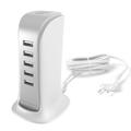 Dudao A5EU 5x USB-oplader met ingebouwde EU-stroomkabel - 25W - Wit