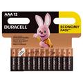 Duracell Basic LR03/AAA Alkaline batterijen - 12 stuks.