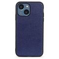 Elegante iPhone 14 Plus Leren Cover - Blauw