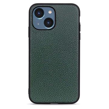 Elegante iPhone 14 Plus Leren Hoesje - Groen