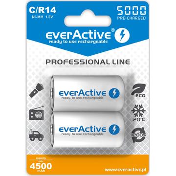 EverActive Professional Line EVHRL14-5000 Oplaadbare C Batterijen 5000mAh - 2 stuks.