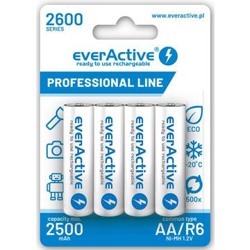 EverActive Professional Line EVHRL6-2600 Oplaadbare AA batterijen 2600mAh - 4 stuks.