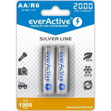 EverActive Silver Line EVHRL6-2000 Oplaadbare AA batterijen 2000mAh - 2 stuks.