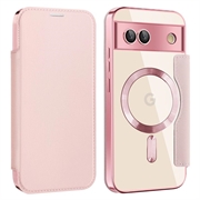 Google Pixel 8a Flip hoesje met kaartsleuf - MagSafe compatibel - Roze