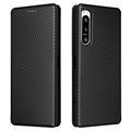 Sony Xperia 5 IV Flip Cover - Koolstofvezel