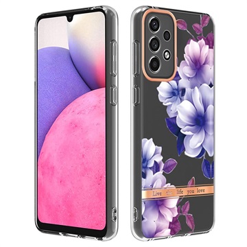 Flower Series Samsung Galaxy A33 5G TPU Hoesje - Paarse Begonia