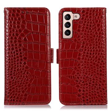 Crocodile Series Samsung Galaxy S23 5G Wallet Leren Hoesje met RFID - Rood