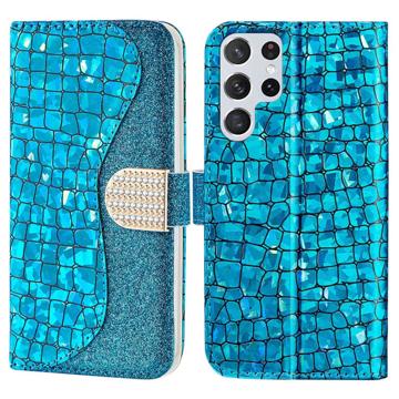 Croco Bling Serie Samsung Galaxy S23 Ultra 5G Portemonnee Hoesje