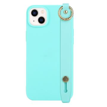 Candy Color iPhone 14 Plus TPU Hoesje met Draagriem - Baby Blauw