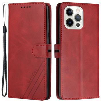 Business Style iPhone 14 Pro Portefeuille Hoesje - Rood