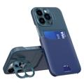 CamStand iPhone 14 Pro Max Cover met Creditcardvak - Donkergroen / Donkerblauw