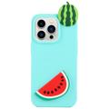 3D Cartoon iPhone 14 Pro TPU Hoesje - Watermeloen