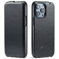 Fashion iPhone 14 Pro Vertical Flip Case - Zwart