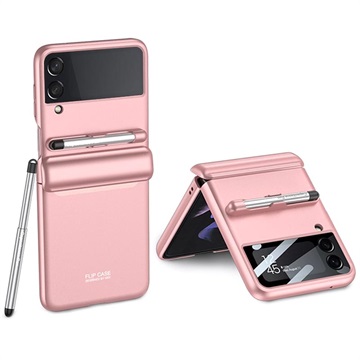 GKK Samsung Galaxy Z Flip3 5G Hybrid Case met Stylus Pen - Roze