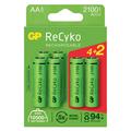 GP ReCyko 2100 Oplaadbare AA Batterijen 2100mAh - 6 stuks.