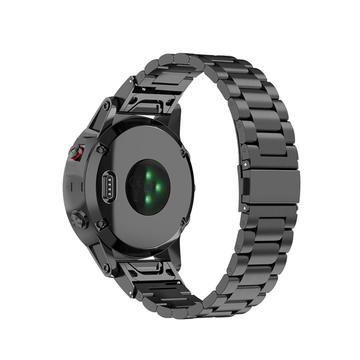 Garmin Fenix 5S/5S Plus/6S/6S Plus/7S Roestvrij Stalen Riem - Zwart