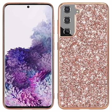 Samsung Galaxy S21 FE 5G Glitter Series Hybrid Hoesje - Rose Gold