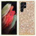 Glitter Series Samsung Galaxy S23 Ultra 5G Hybrid Hoesje - Goud