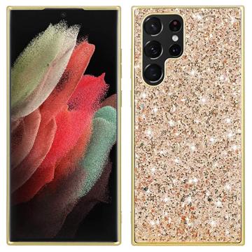 Glitter Series Samsung Galaxy S23 Ultra 5G Hybrid Hoesje - Goud