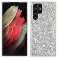 Glitter Series Samsung Galaxy S23 Ultra 5G Hybrid Hoesje - Zilver