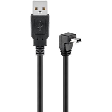 Goobay haakse USB-kabel - A male/B male - 1,8m - Zwart