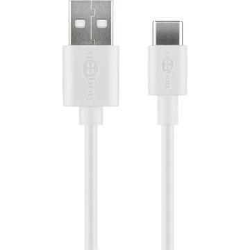 Goobay USB-C Kabel 1m - USB-C/USB-A - Wit