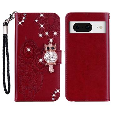 Google Pixel 8 Uil Strass Portemonnee Hoesje