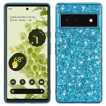 Google Pixel 8a Glitter Series Hybrid Hoesje - Blauw