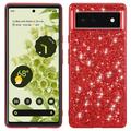 Google Pixel 8a Glitter Series Hybrid Hoesje - Rood