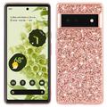 Google Pixel 8a Glitter Series Hybrid Hoesje - Rose Gold