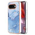 Google Pixel 9a Marble Pattern Gegalvaniseerd IMD TPU Hoesje