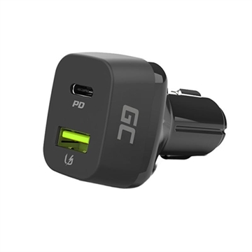 Green Cell 48W autolader met USB-C Power Delivery en USB-A Quick Charge 3.0 - snel opladen voor smartphones en tablets