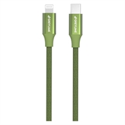 GreyLime 18W Gevlochten USB-C / Lightning Kabel - MFi-gecertificeerd - 2m - Groen