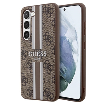 Guess 4G Printed Stripe Samsung Galaxy S23+ 5G Hybride Hoesje - Bruin