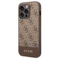 Guess 4G Stripe iPhone 14 Pro Hybride Hoesje - Bruin