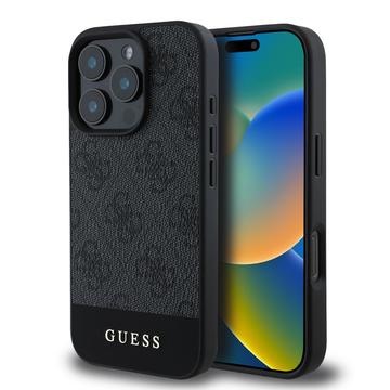 iPhone 16 Pro Guess 4G Stripe Hybride Hoesje - Grijs