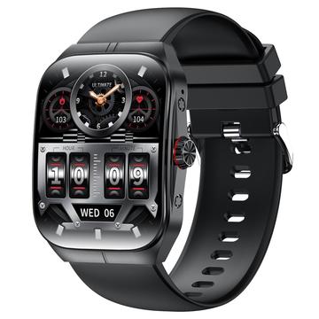 HK80 Smart Horloge met AMOLED Gebogen Scherm, Bluetooth Bellen, Gezondheidsmonitor & NFC