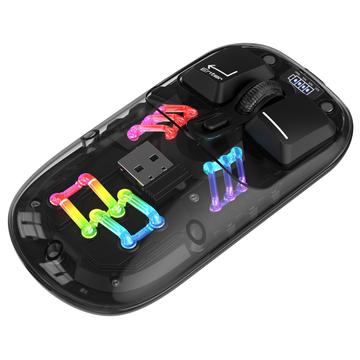 HXSJ T200 Dual-Mode Draadloze Bluetooth-muis met RGB-verlichting