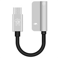 Hat Prince HC-13 USB-C / 3.5mm & Type-C Audioadapter - Zilver