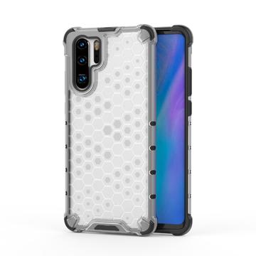 Huawei P30 Pro Honeycomb Armored Hybrid Hoesje - Doorzichtig