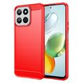 Honor 200 Smart Geborsteld TPU Hoesje - Koolstofvezel - Rood