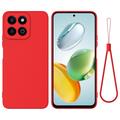 Honor 200 Smart Vloeibare siliconen hoesje met polsbandje - Rood