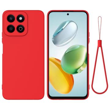 Honor 200 Smart Vloeibare siliconen hoesje met polsbandje - Rood