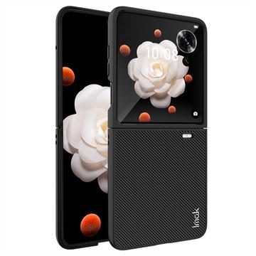 Honor Magic V Flip Imak Ruiyi Hybride Hoesje - Koolstofvezel - Zwart