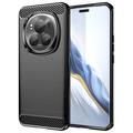 Honor Magic6 Pro Geborsteld TPU Hoesje - Koolstofvezel - Zwart